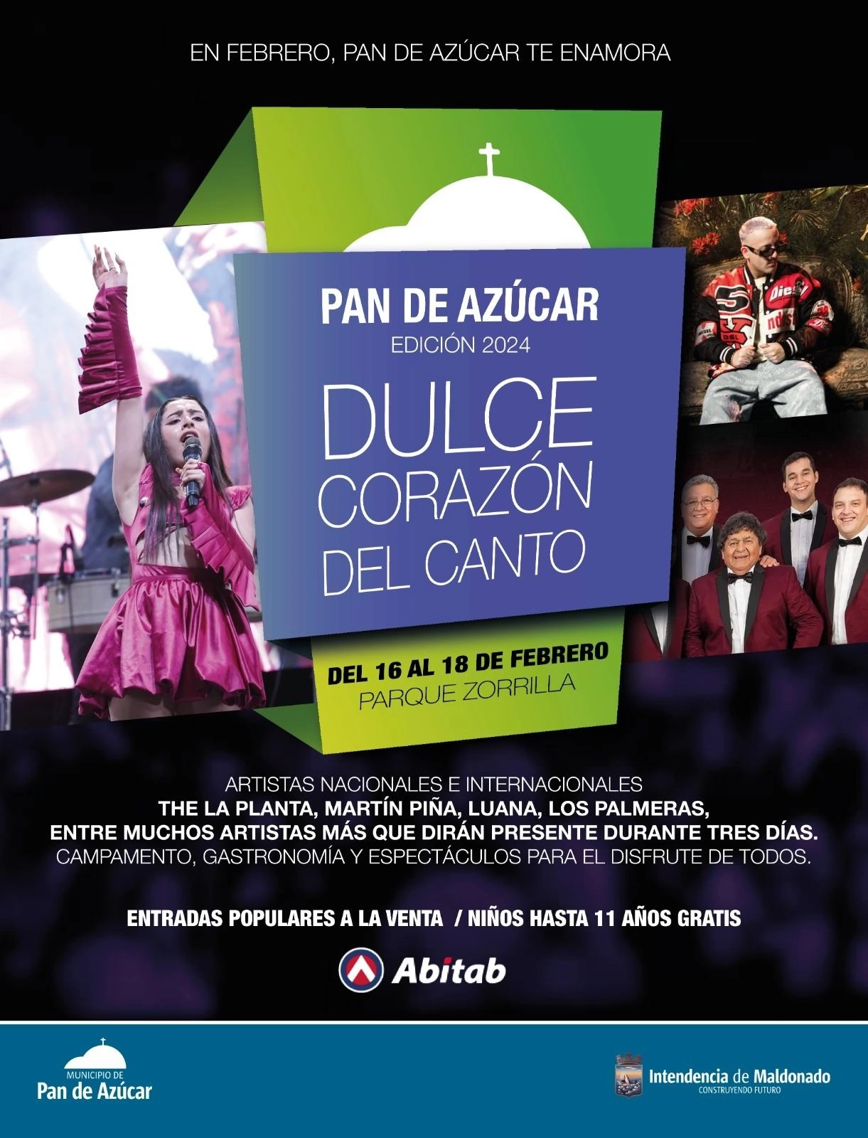 Afiche del Festival Dulce Corazón del Canto en Pan de Azúcar. 