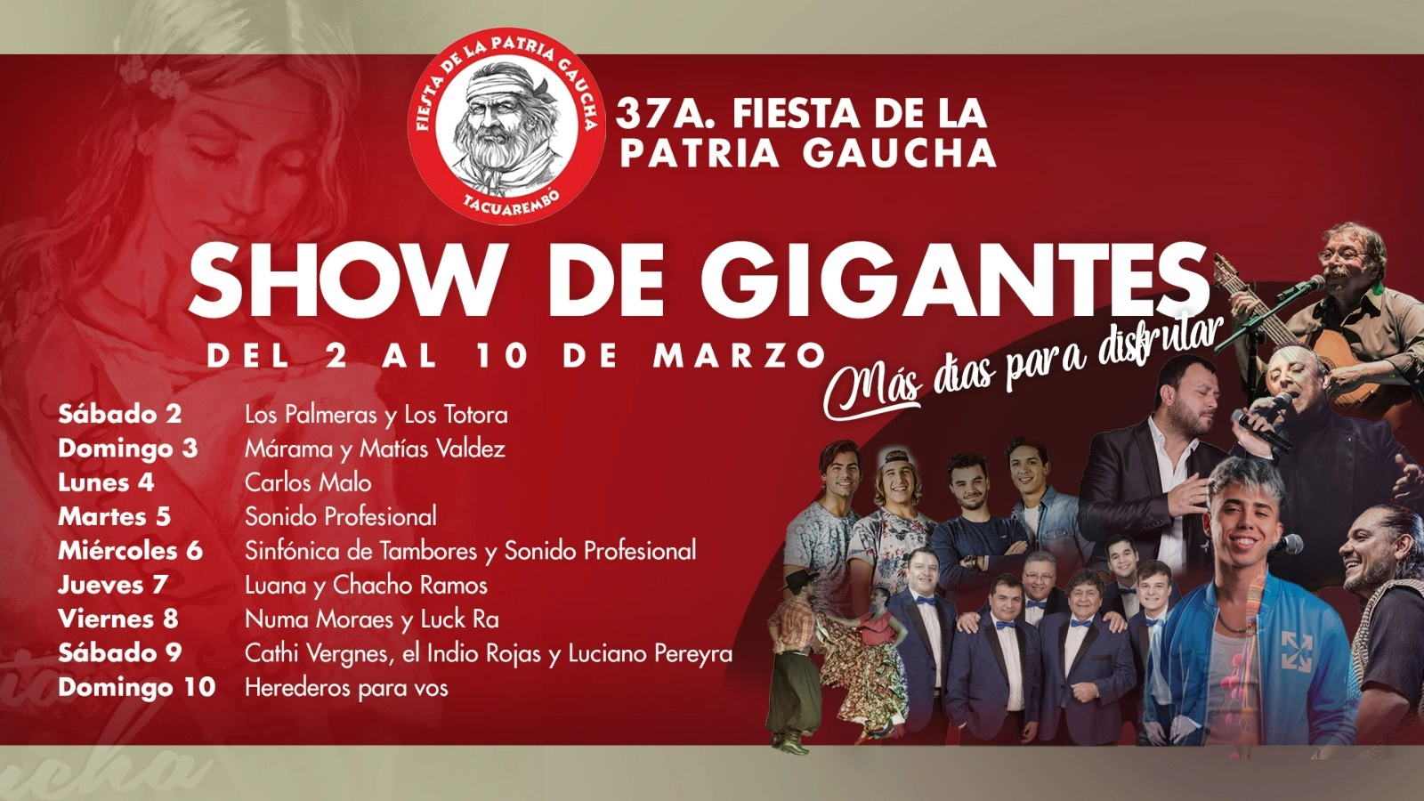 Afiche de la Fiesta de la Patria Gaucha en Tacuarembó.