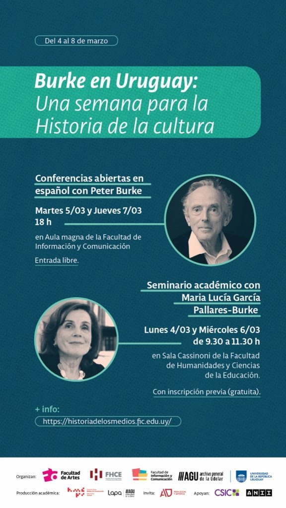 Montevideo se convierte en el foco de la historia cultural con la visita de Peter Burke y María Lucía García Pallares-Burke.