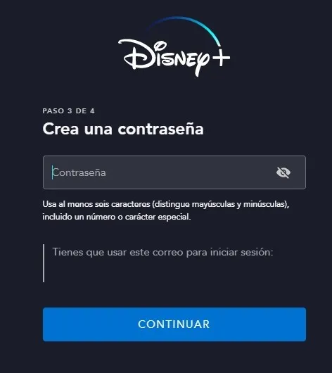 Paso 3 de la suscripción a Disney Plus