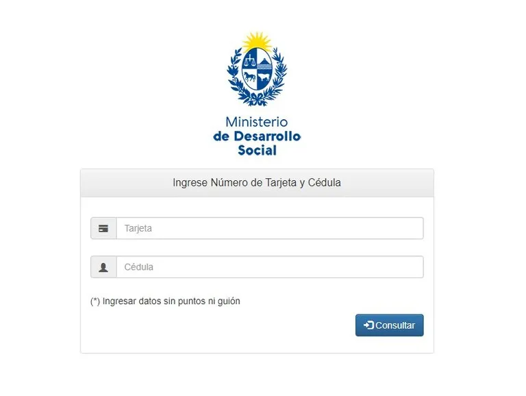 Consultar el saldo Mides en la web del Ministerio de Desarollo Social.