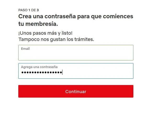 Paso 1 - Suscripción a Netflix desde Uruguay membresia
