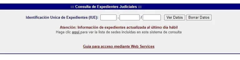 Sistema de consulta de Expedientes Judiciales.