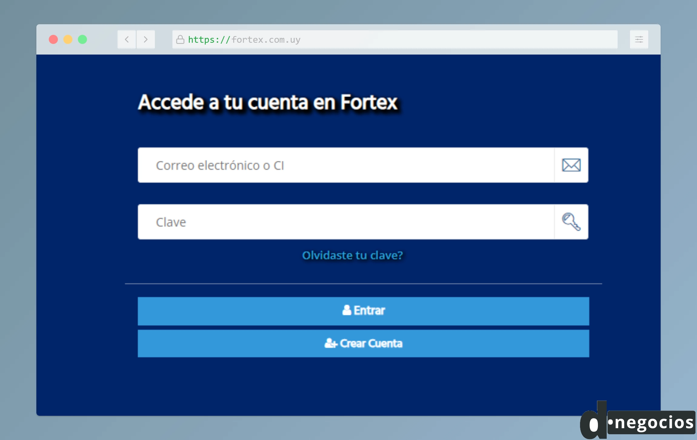 Acceso al sistema online de Fortex.