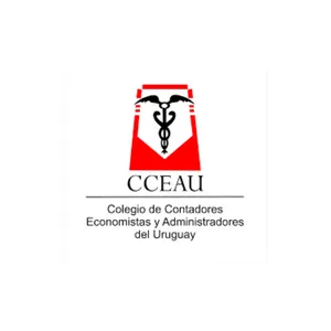 Logo del Colegio de contadores, economistas y administradores del Uruguay.