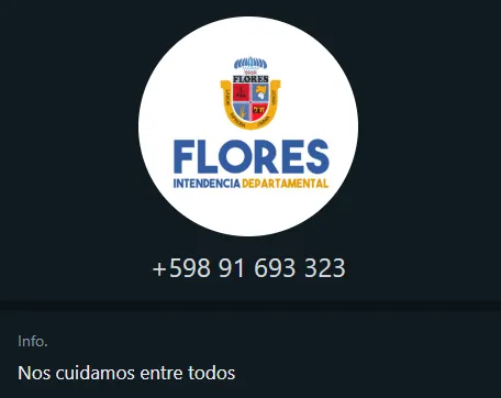 WhatsApp de la Intendencia de Flores.