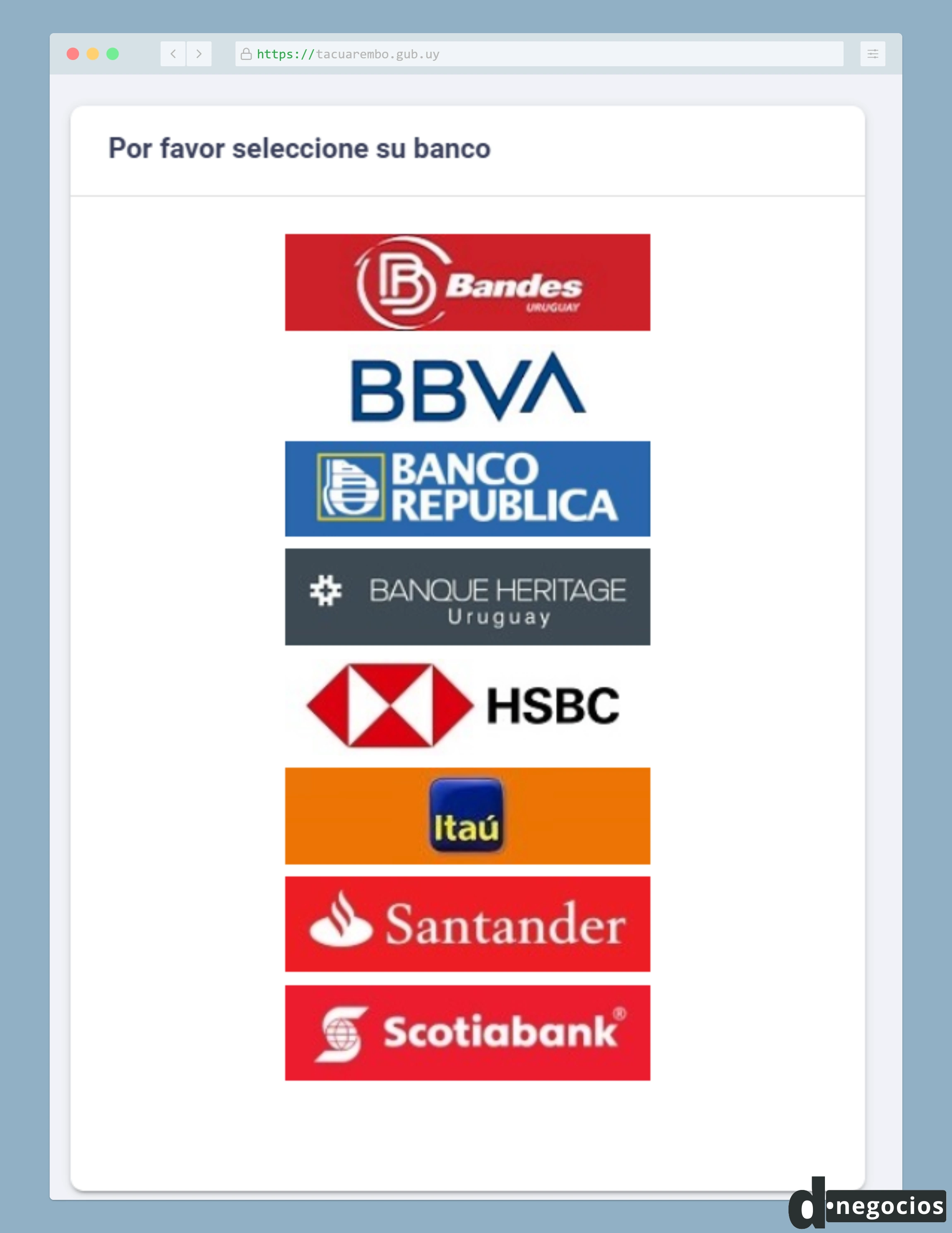 Bancos habilitados para pagar la contribución de Tacuarembó.