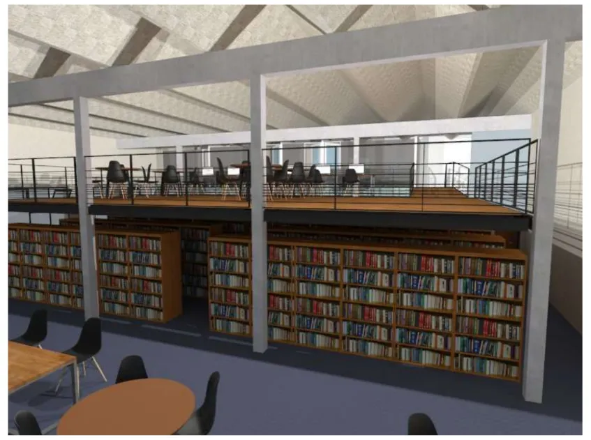 Vista renderizada de la Biblioteca Nacional de Rivera.
