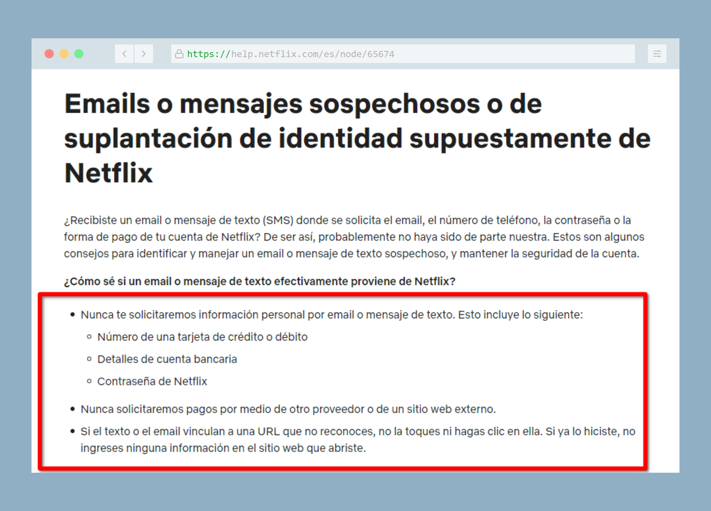 Casos de suplantación de identidad de Netflix en Uruguay.