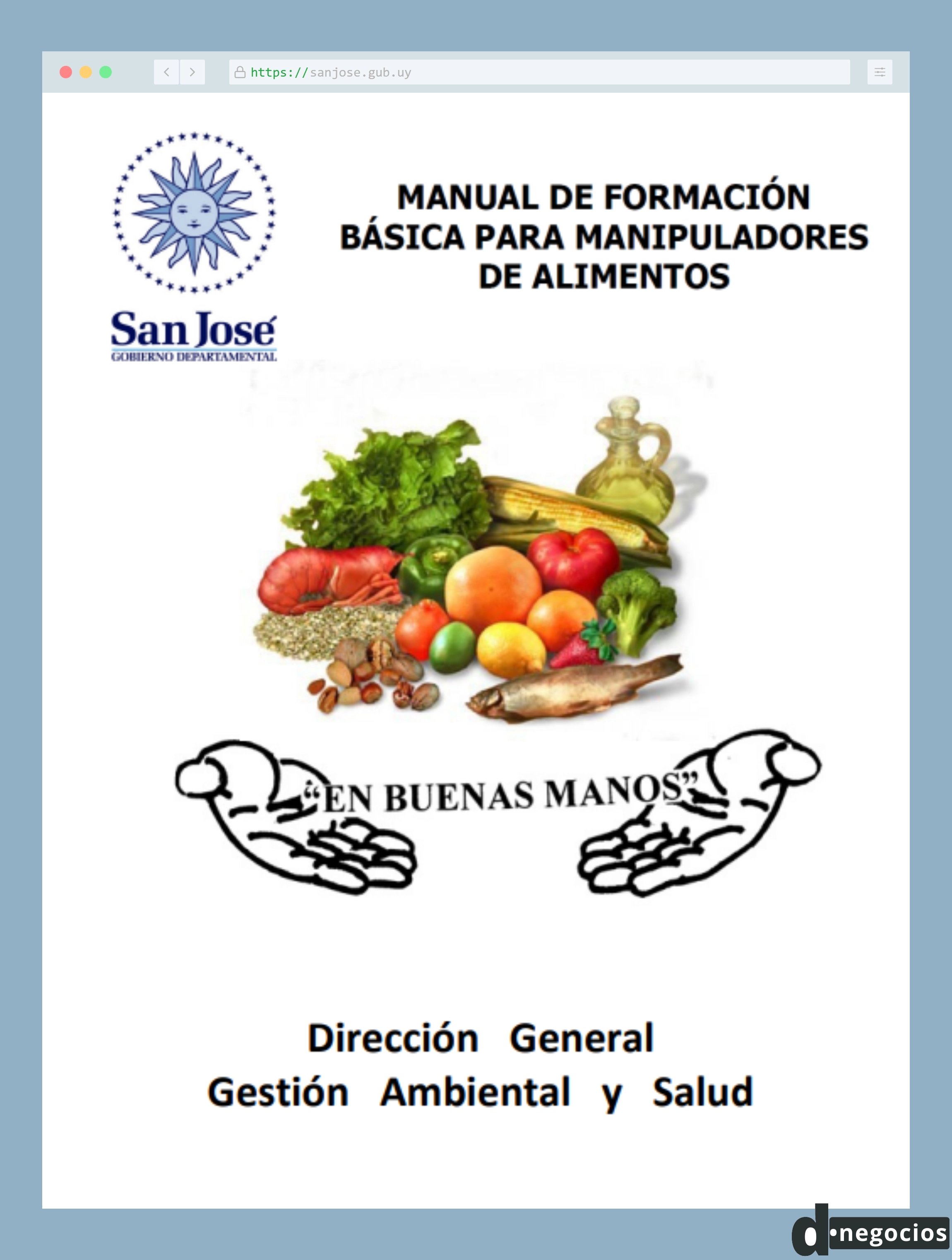 Manual de formación básica para la manipulación de alimentos.