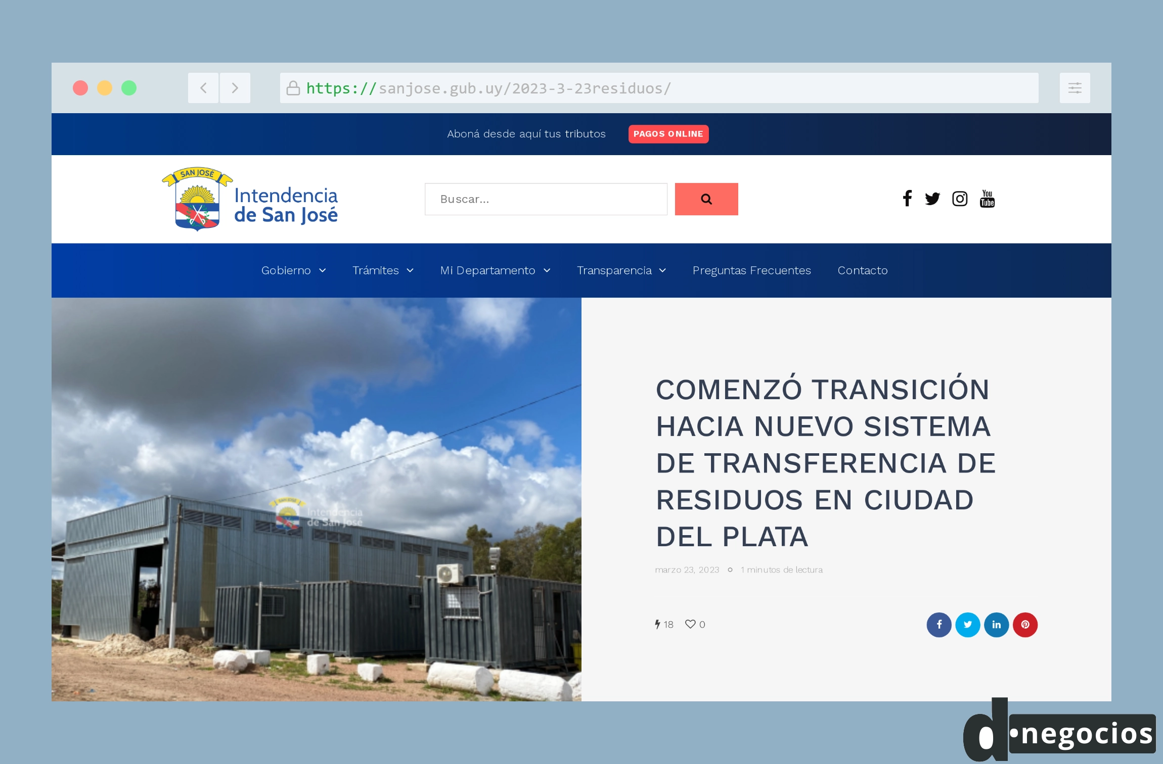 Comunicado oficial sobre el cierre del vertedero en Ciudad del Plata.