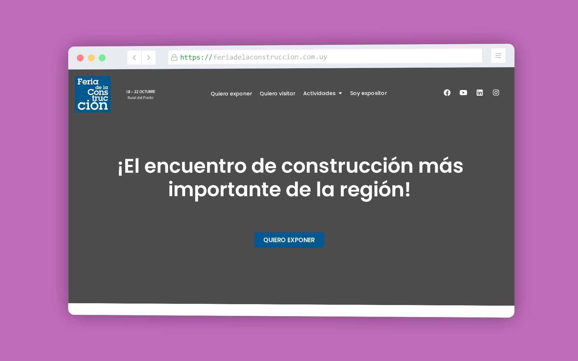 Sitio web de la Feria de la construcción, Uruguay.