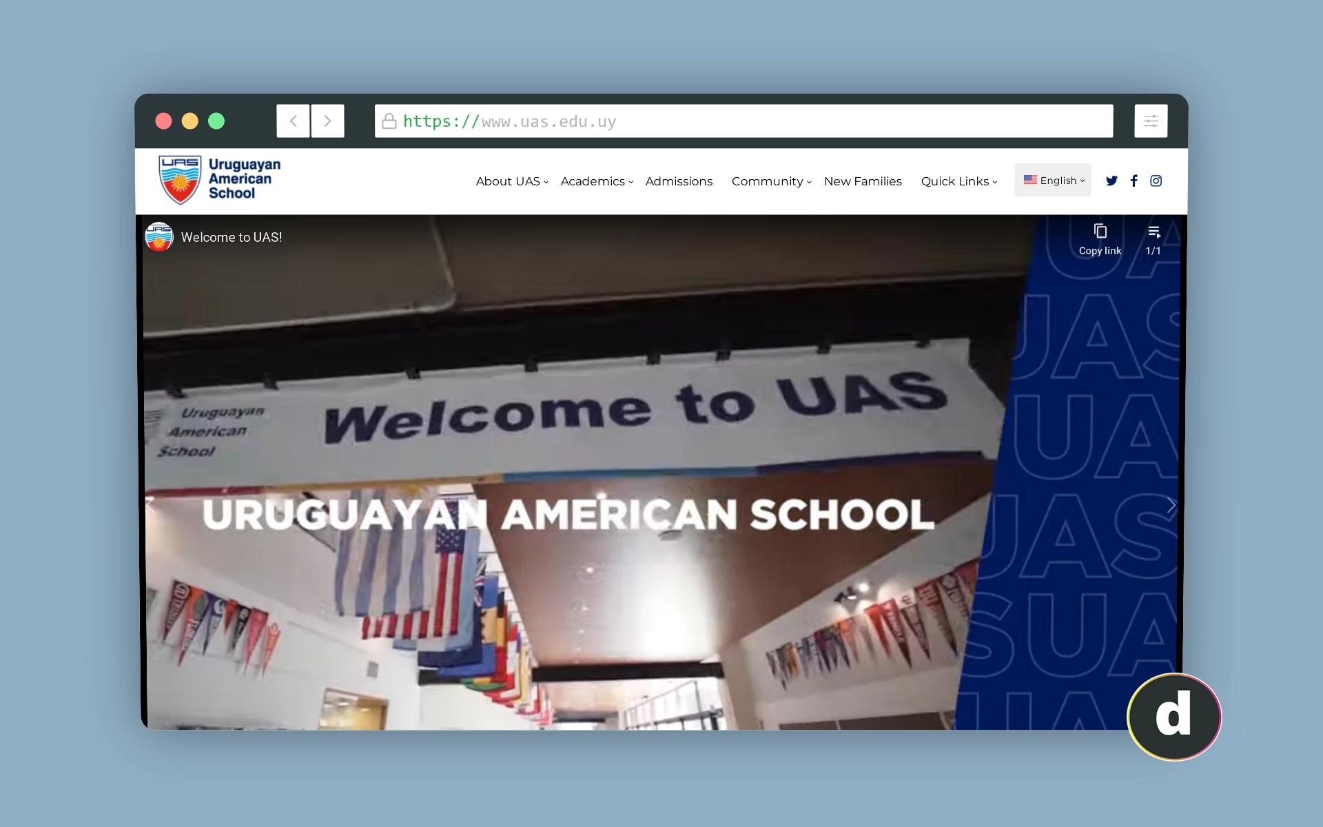 Sitio web del Colegio American School.