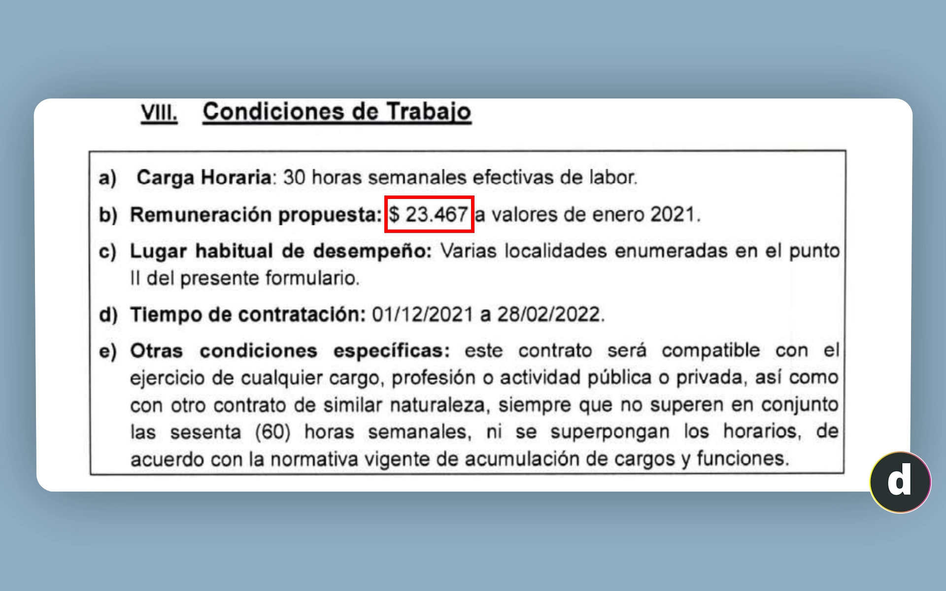 Referencia de sueldo para un auxiliar de servicio en Uruguay.