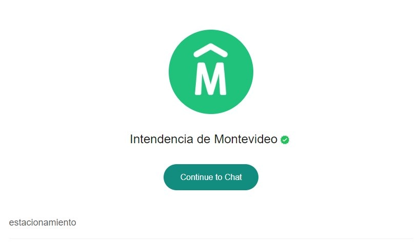 Chat de WhatsApp de la Intendencia de Montevideo.