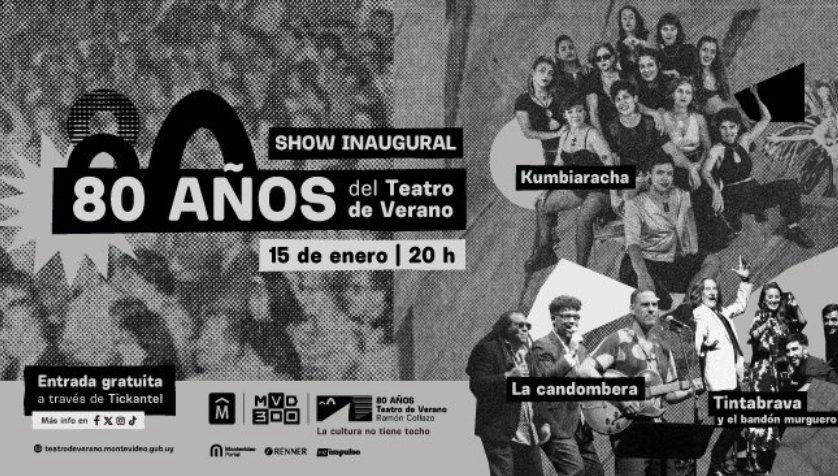 Afiche oficial del show inaugural de los 80 años del Teatro de Verano.